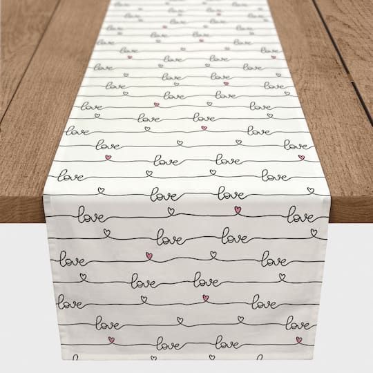 72" Love Script Table Runner
